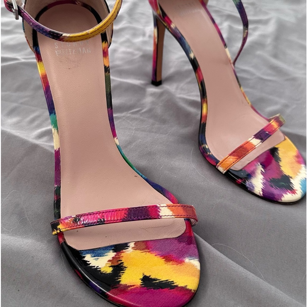 Stuart Weitzman Womens multi-colored nudistcurve strap sandal size 8 M Used